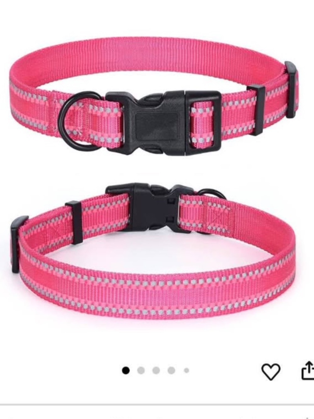 Pink Reflective dogs Collar - Self-Luminescence Pink